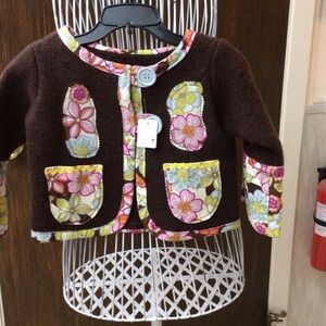 Floral Brown Kids Blazer